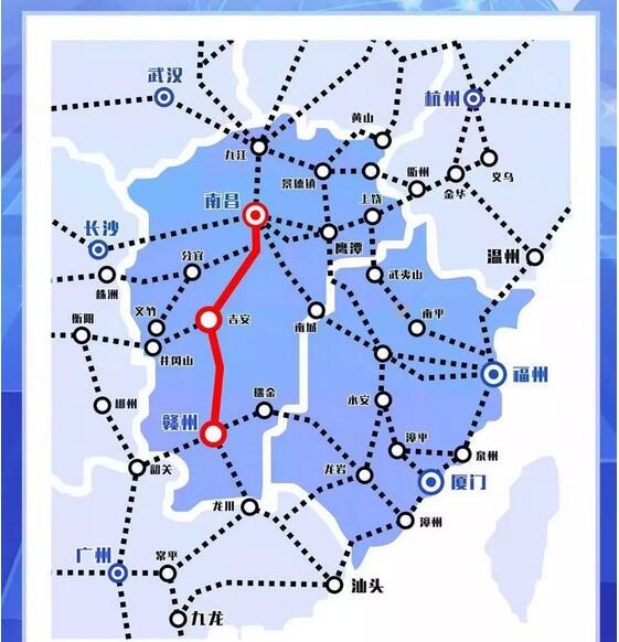 【江西省高铁线路图】